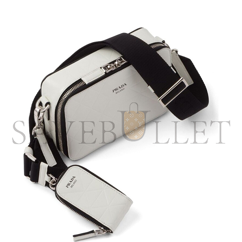 PRADA BRIQUE EMBOSSED LEATHER SHOULDER BAG 2VH070 (19*12*5.5cm)